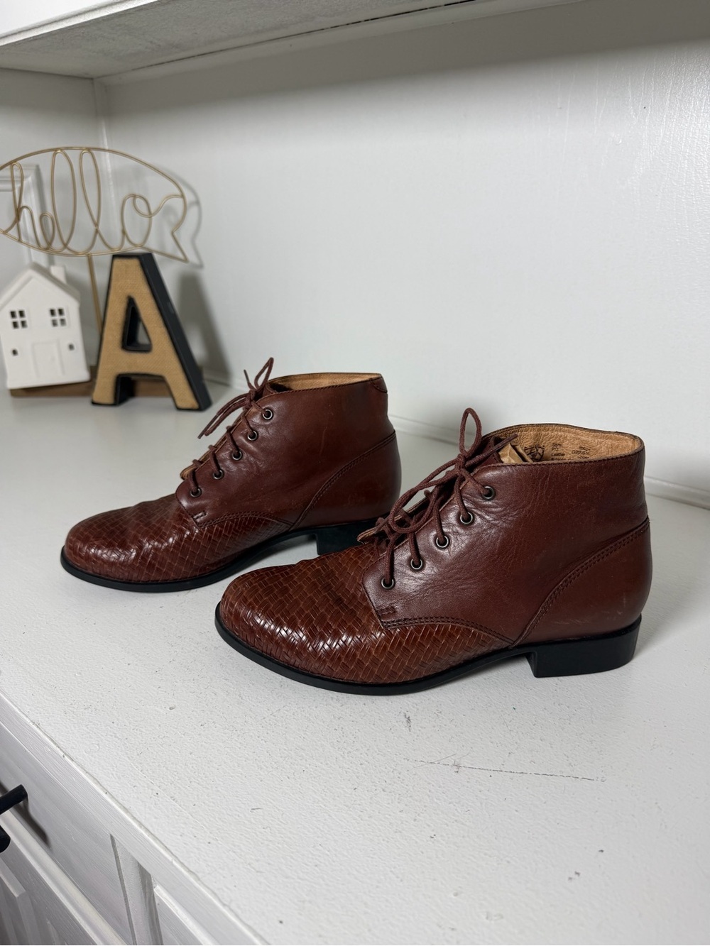 Ariat Heritage Lace-Up Paddock Boots Women's 6.5 Brown Leather Equestrian Riding